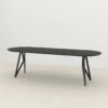 Studio HENK tafel Butterfly Plat ovaal - zwart frame, zwarte