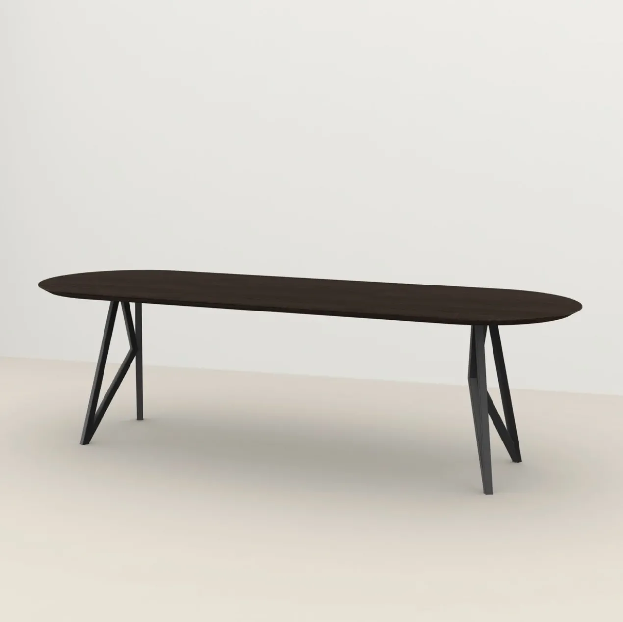 Studio HENK tafel Butterfly Plat ovaal - zwart frame, gerook