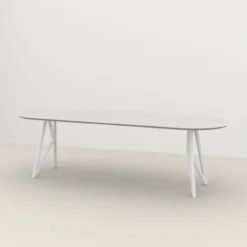 Studio HENK tafel Butterfly Plat ovaal - wit frame, HPL Feni