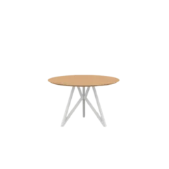 Studio HENK tafel Butterfly Rond Tripod - wit frame, hardwax