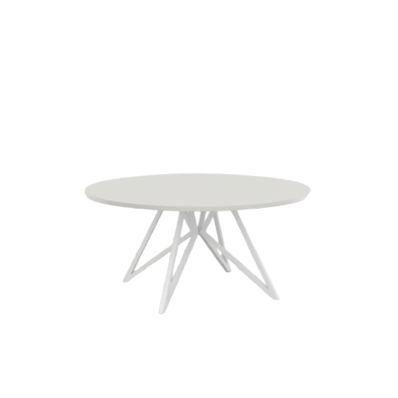 Studio HENK tafel Butterfly Rond QuadpodXL - zwart frame, HPL Fenix bianco kos ⌀160 | HPL Fenix Bianco Kos | Rechte Rand | Frame Zwart