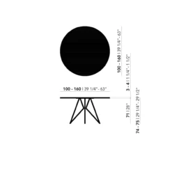 Studio HENK tafel Butterfly Rond Tripod - wit frame, HPL Fen