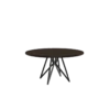Studio HENK tafel Butterfly Rond Quadpod - zwart frame, gerookte beits ⌀140 | Gerookte Beits | Rechte Rand | Frame Zwart