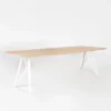 Studio HENK tafel Butterfly Rechthoekig - wit frame, HPL Fenix bianco kos 180 x 90 | HPL Fenix Bianco Kos | Rechte Rand | Frame Wit