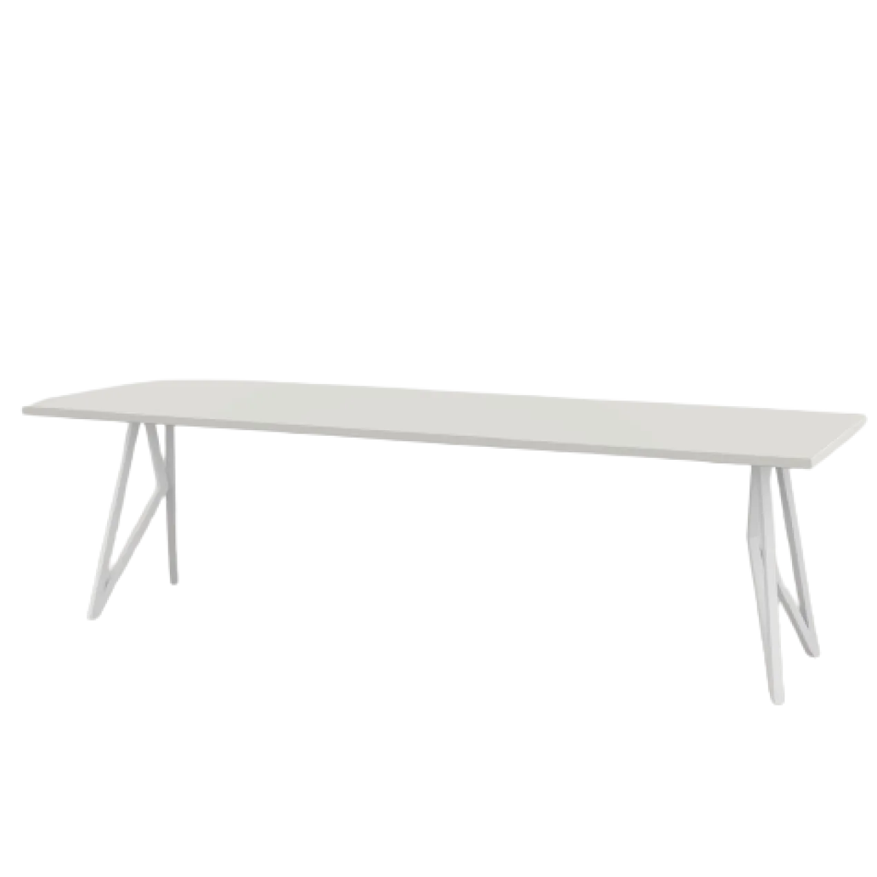 Studio HENK tafel Butterfly Rechthoekig - wit frame, HPL Fenix bianco kos 200 x 90 | HPL Fenix Bianco Kos | Rechte Rand | Frame Wit