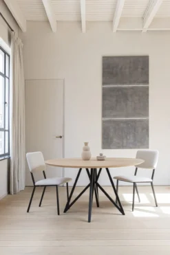 Studio HENK tafel Butterfly Rond Quadpod - wit frame, HPL Fe