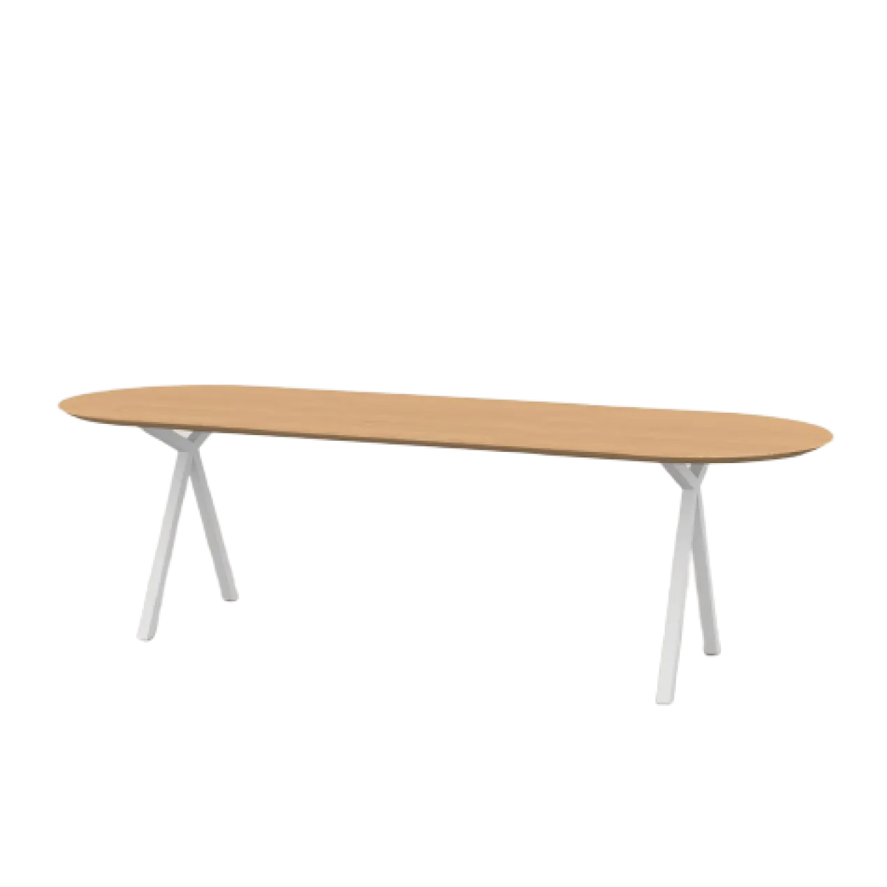 Studio HENK tafel Slim X-type Plat ovaal - wit frame, hardwa