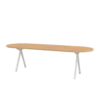 Studio HENK tafel Slim X-type Plat ovaal - wit frame, hardwax light 3041 300 x 90 cm | HWO NL 3041 | Rechte Rand | Frame Wit