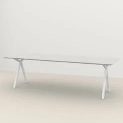 Studio HENK tafel Slim X-type Rechthoekig - wit frame, HPL F