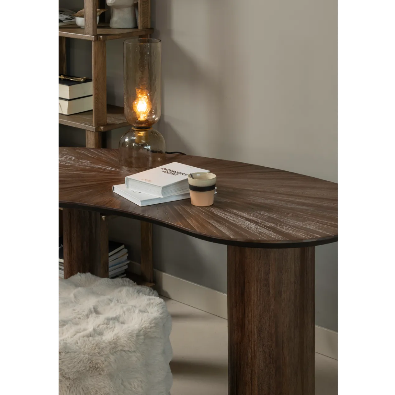 Sun organische sidetable/bureau recycled teak bruin