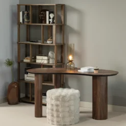 Sun organische sidetable/bureau recycled teak bruin