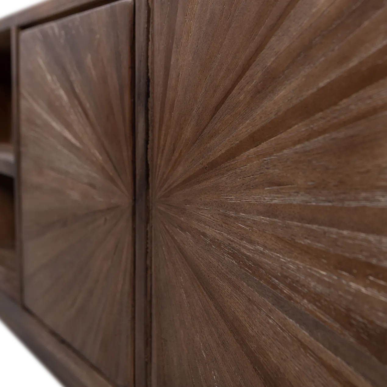 Sun tv meubel met open vak recycled teak bruin