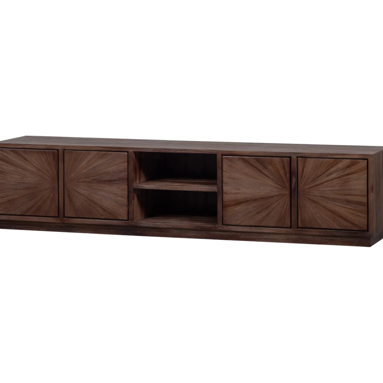 Sun tv meubel met open vak recycled teak bruin