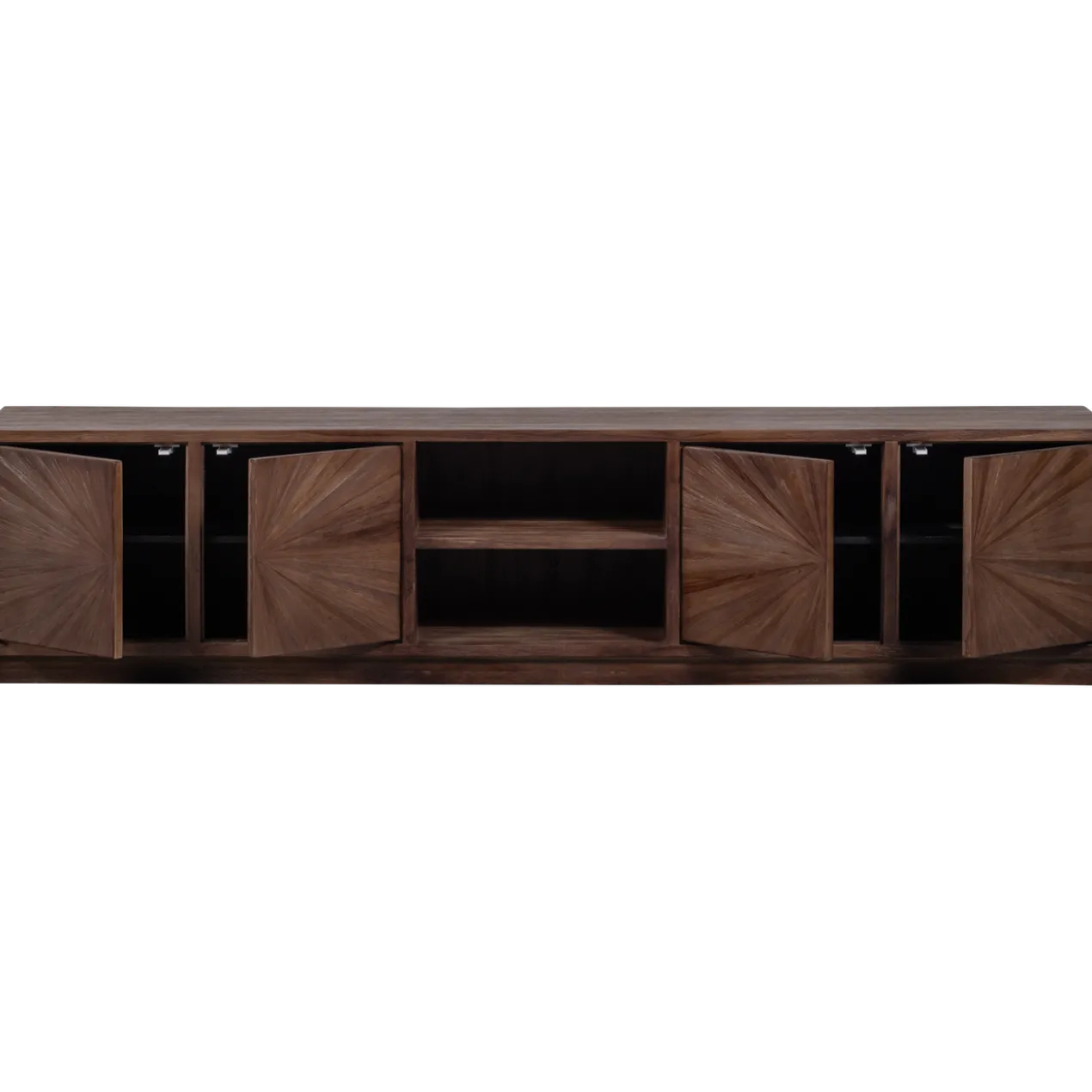 Sun tv meubel met open vak recycled teak bruin