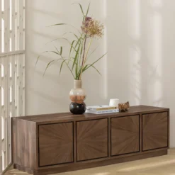 Sun tv meubel recycled teak bruin