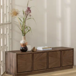 Sun tv meubel recycled teak bruin
