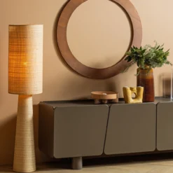 Syro vloerlamp raffia naturel 130xo30 cm