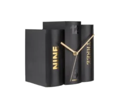 Table clock Book black paper