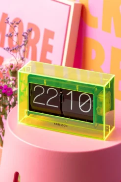 Table clock Boxed Flip acrylic black