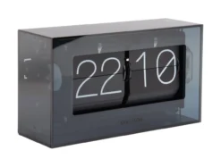Table clock Boxed Flip acrylic black