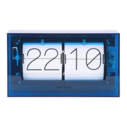 Table clock Boxed Flip acrylic dark blue