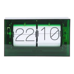 Table clock Boxed Flip acrylic green