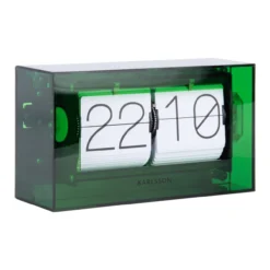 Table clock Boxed Flip acrylic green