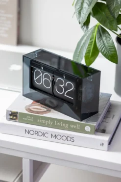 Table clock Boxed Flip acrylic neon yellow