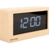 Table clock Boxed LED light wood veneer
