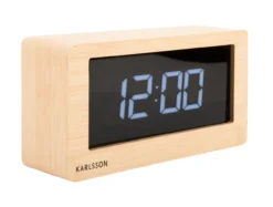 Table clock Boxed LED light wood veneer