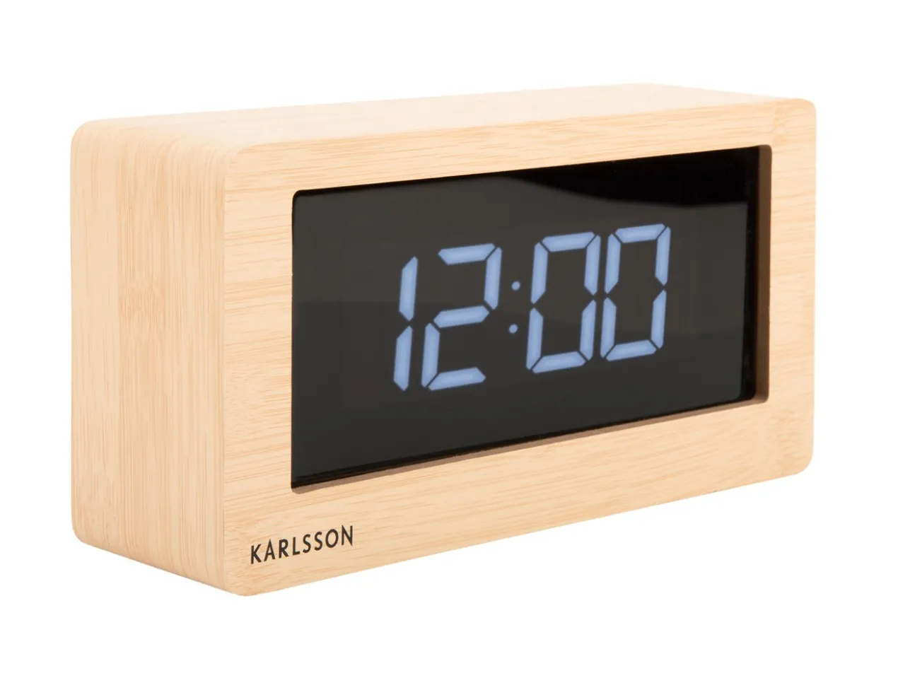 Table clock Boxed LED light wood veneer