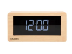 Table clock Boxed LED light wood veneer