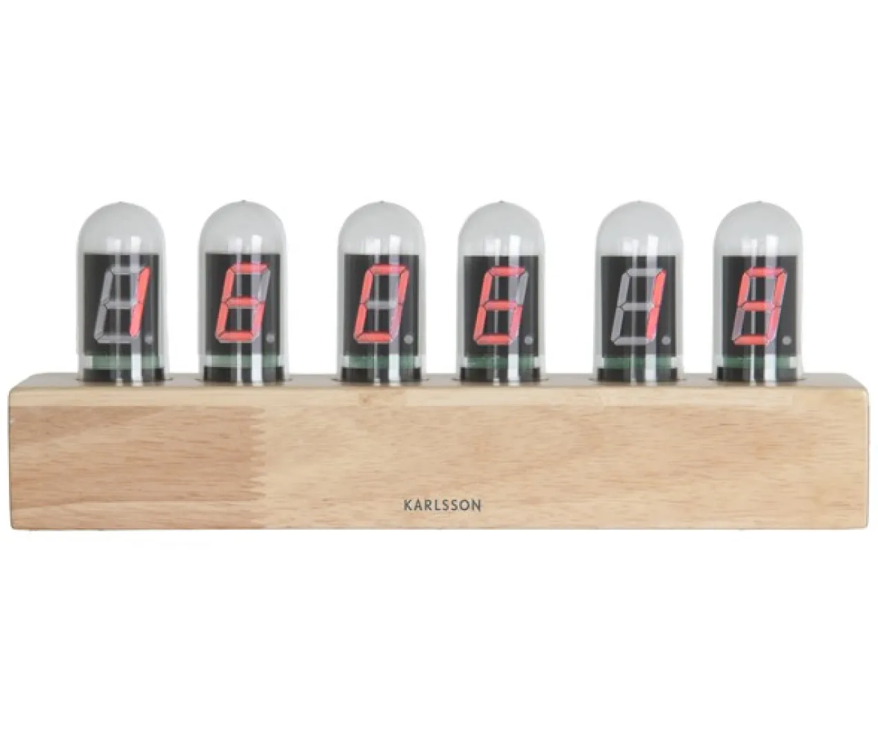 Table clock Cathode oak wood base