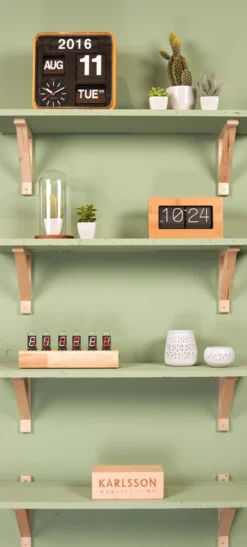 Table clock Cathode oak wood base