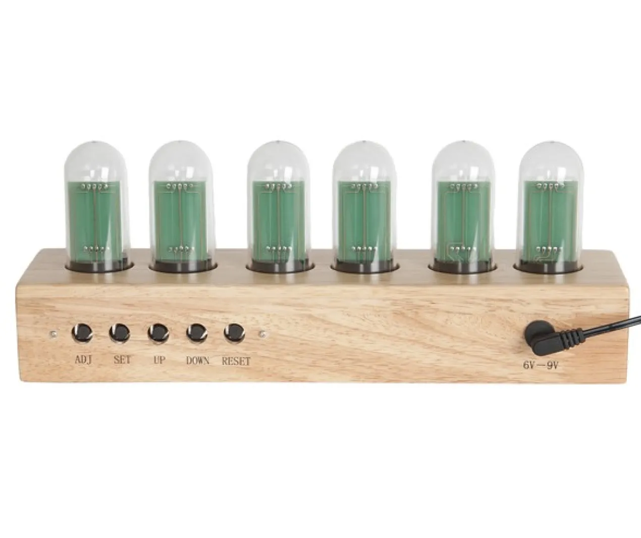 Table clock Cathode oak wood base