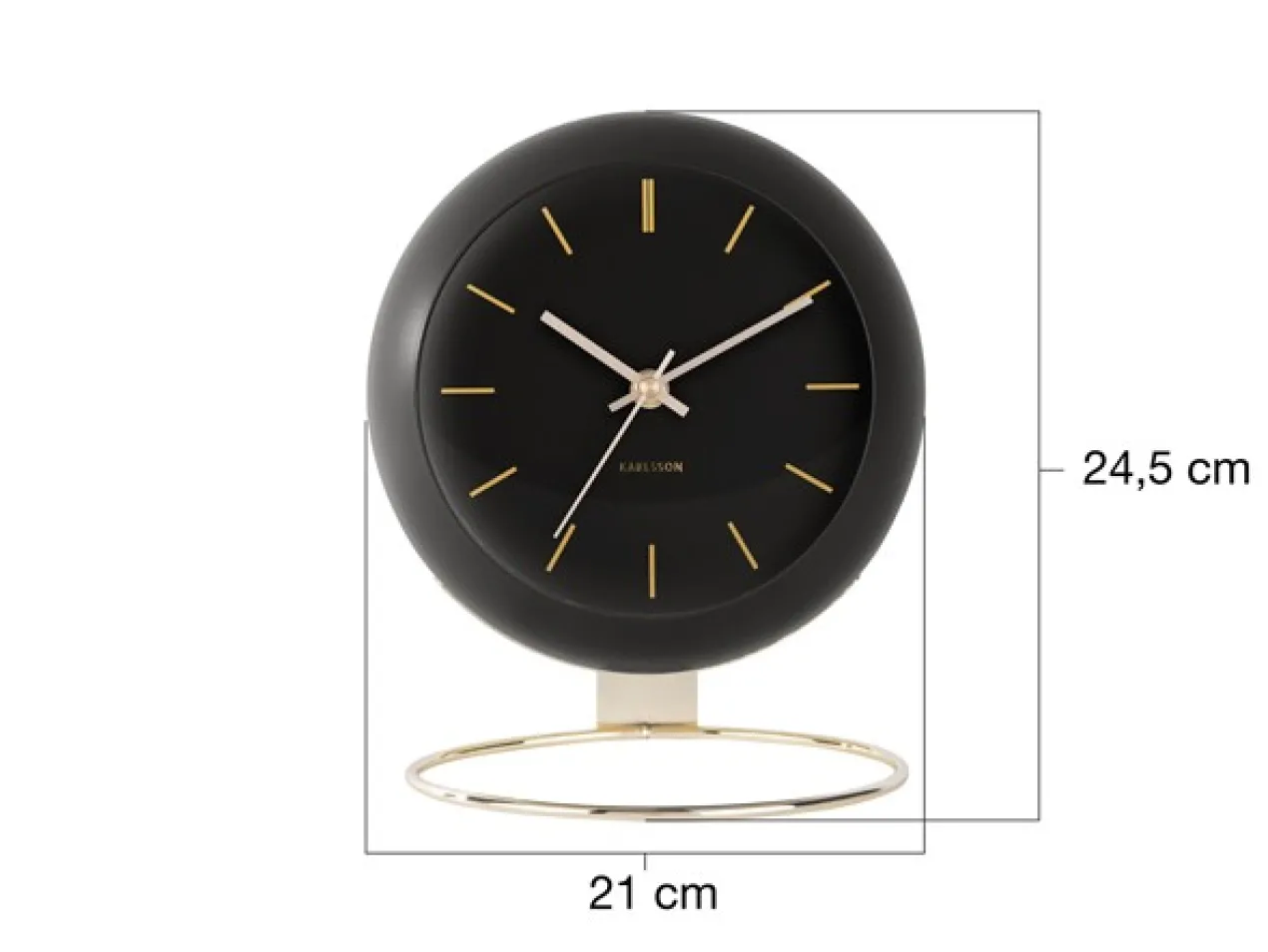 Table clock Globe black, Des. Armando Breeveld