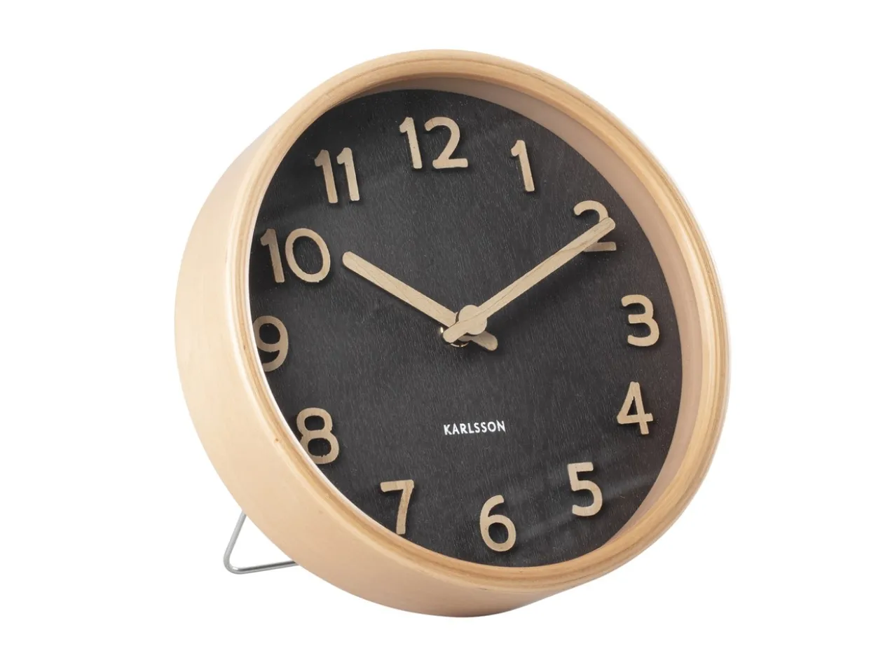 Table clock Pure wood grain black