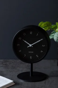 Table clock Stark iron matt black