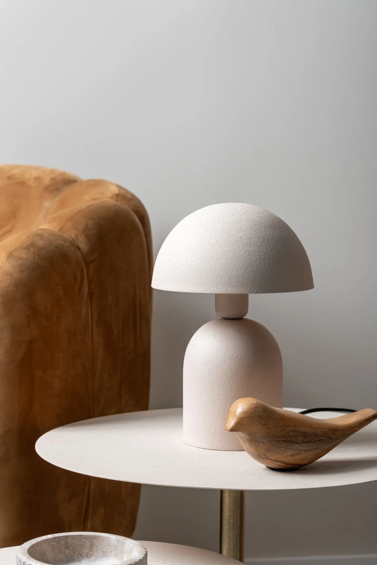 Table lamp Boaz iron textured warm grey