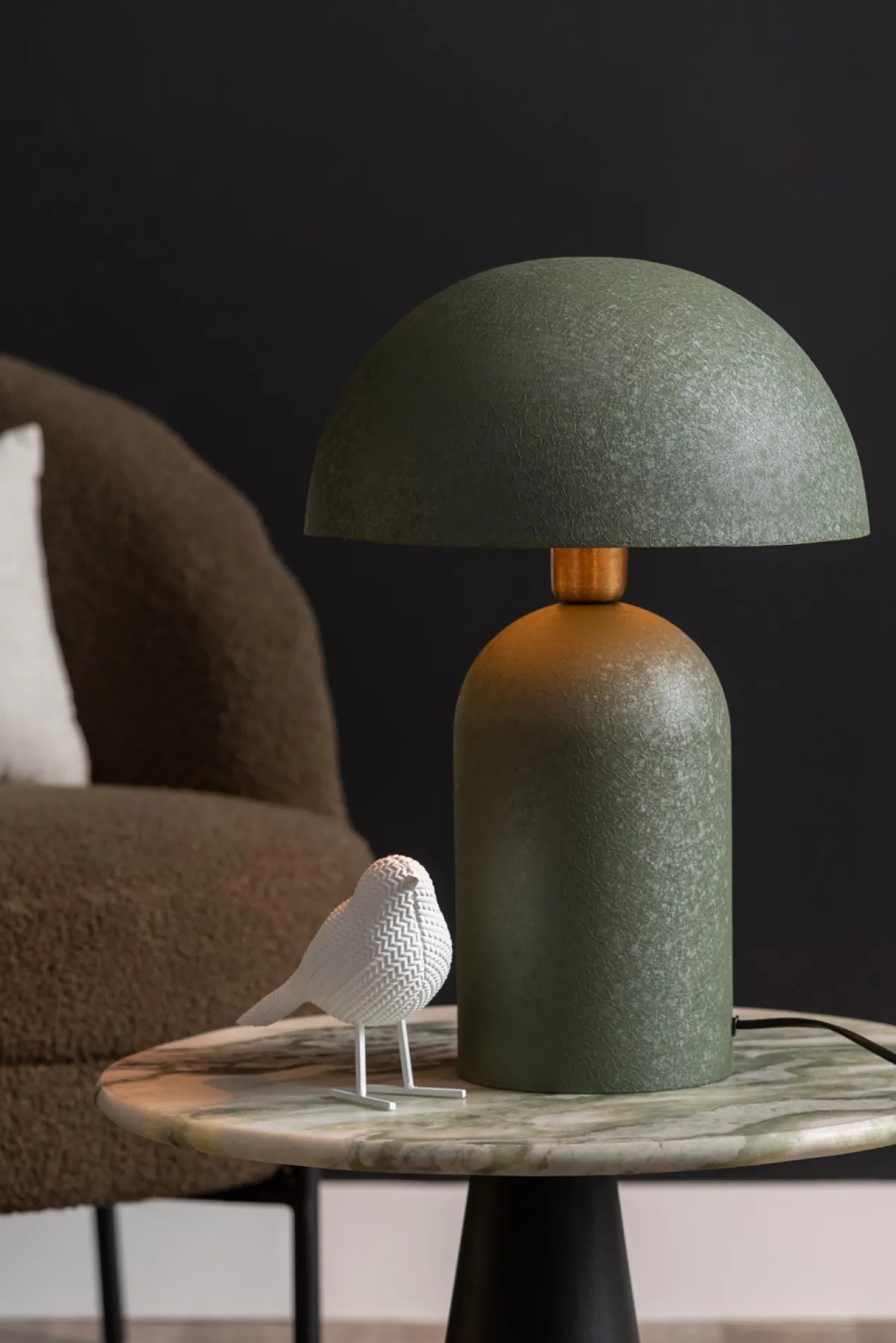 Table lamp Boaz large iron textured jungle green