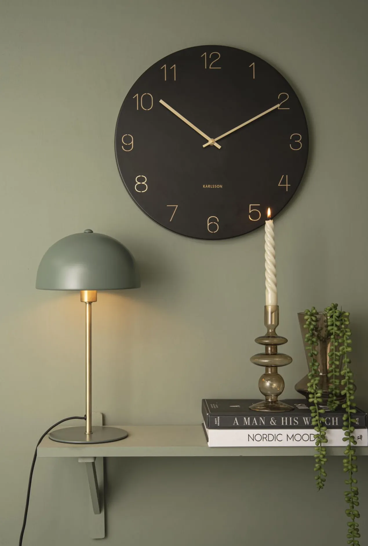 Table lamp Bonnet metal jungle green