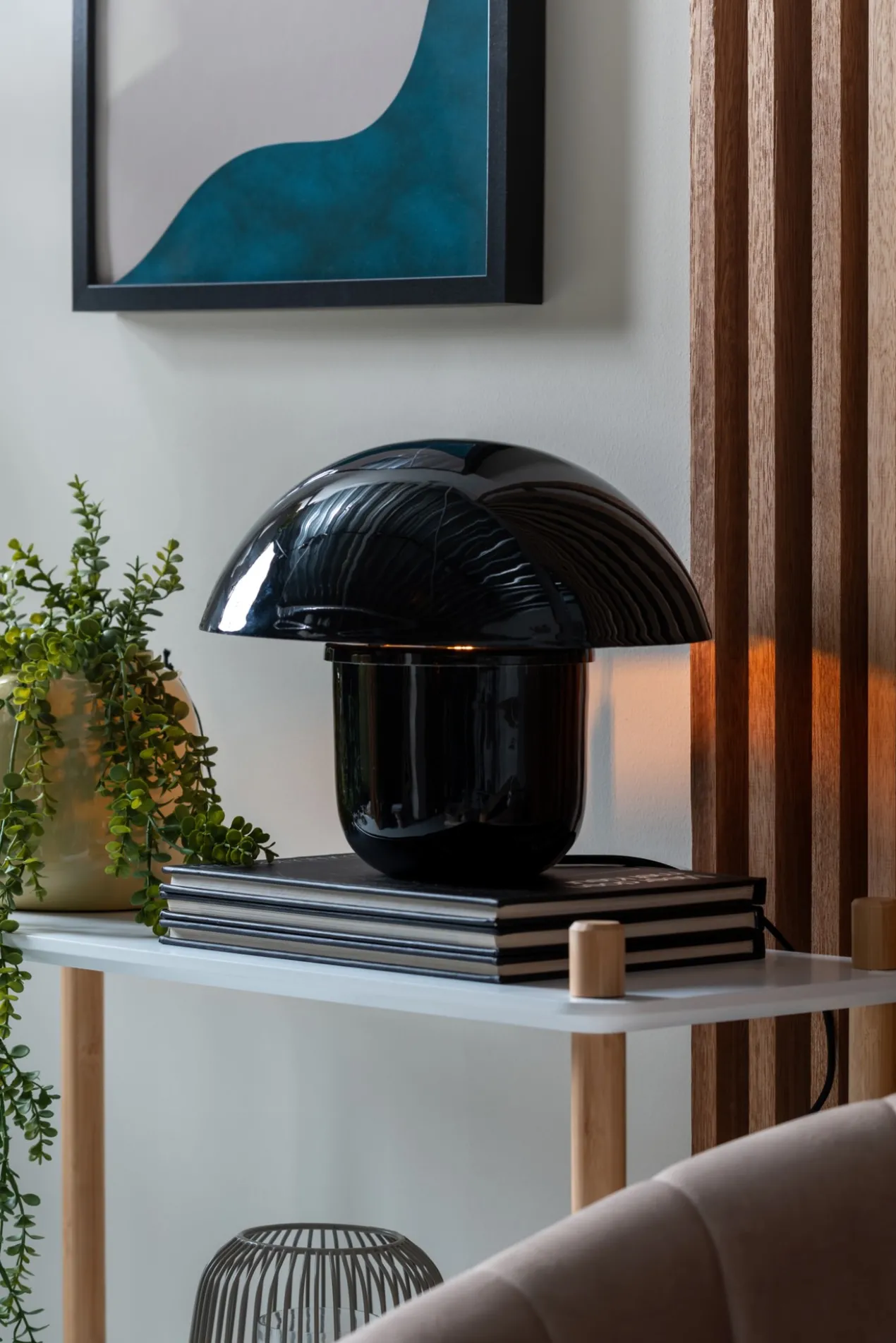 Table lamp Fat Mushroom enamel black