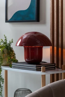 Table lamp Fat Mushroom red ochre
