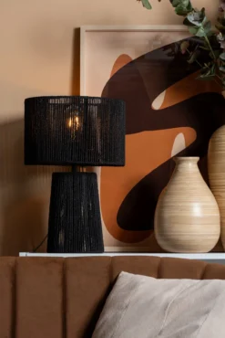 Table lamp Forma pin paper rope black