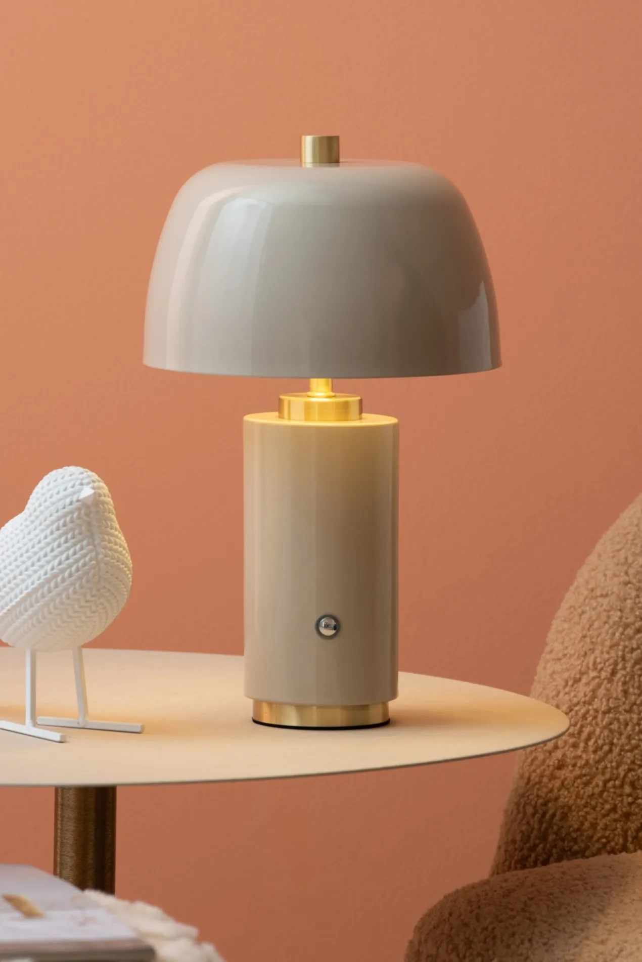 Table lamp Freya LED iron warm grey