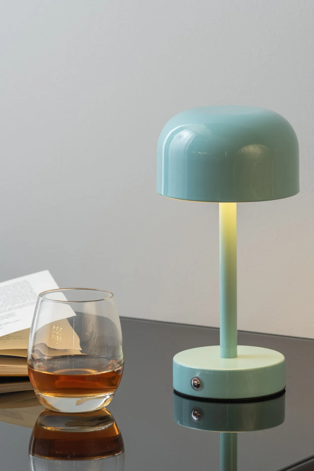 Table lamp James LED iron shiny misty blue