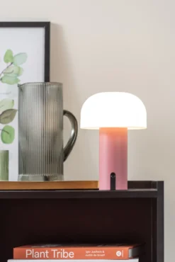 Table lamp Luca iron faded pink LED