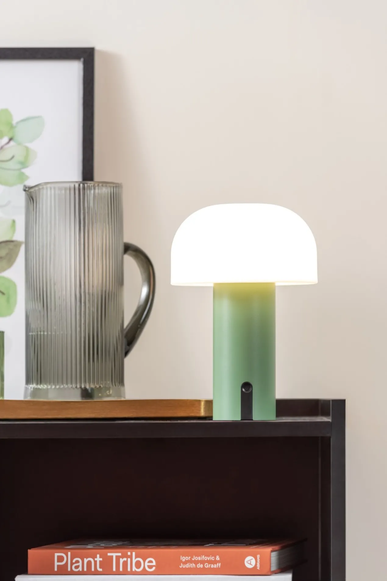 Table lamp Luca iron jungle green LED