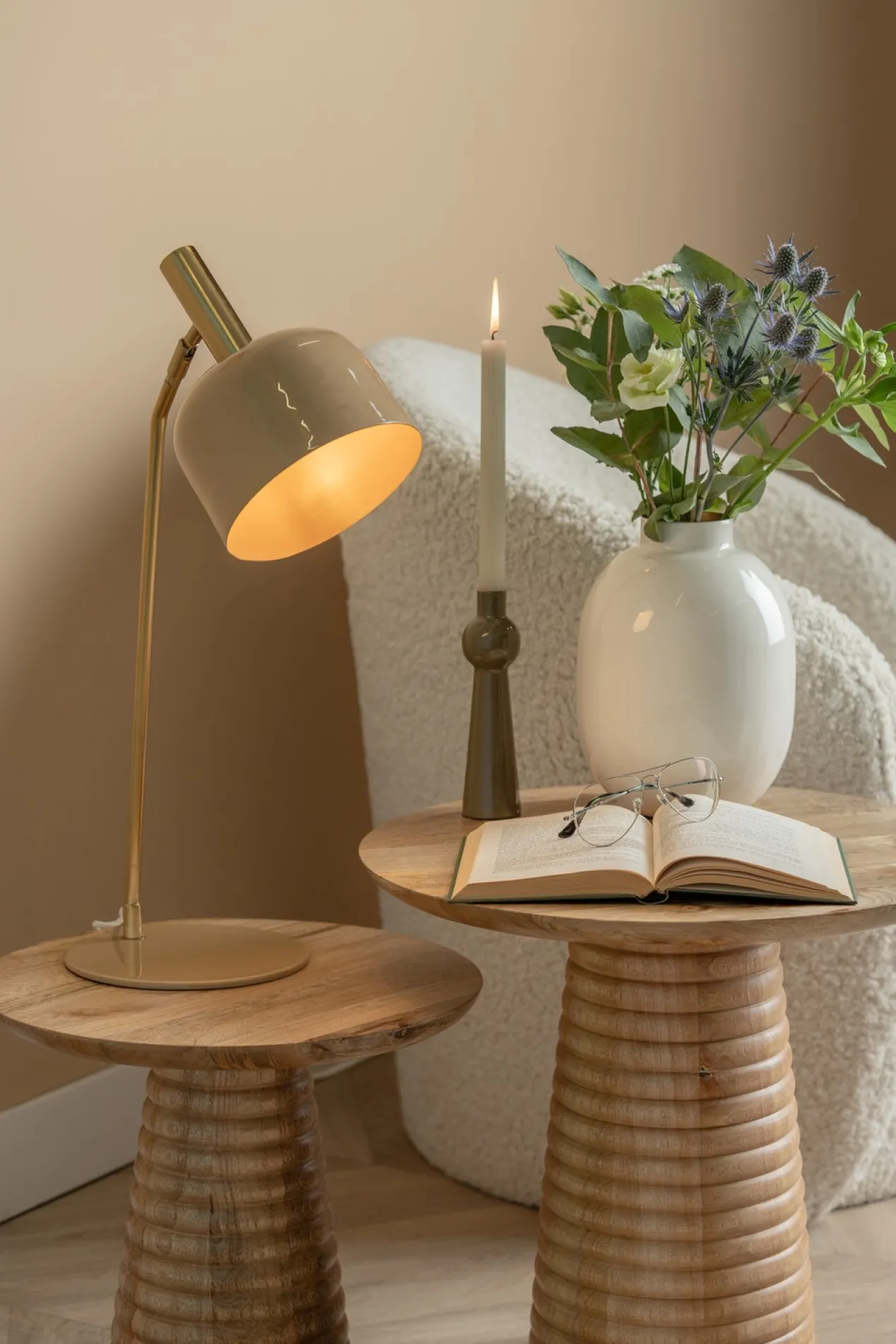 Table lamp Smart enamel soft brown