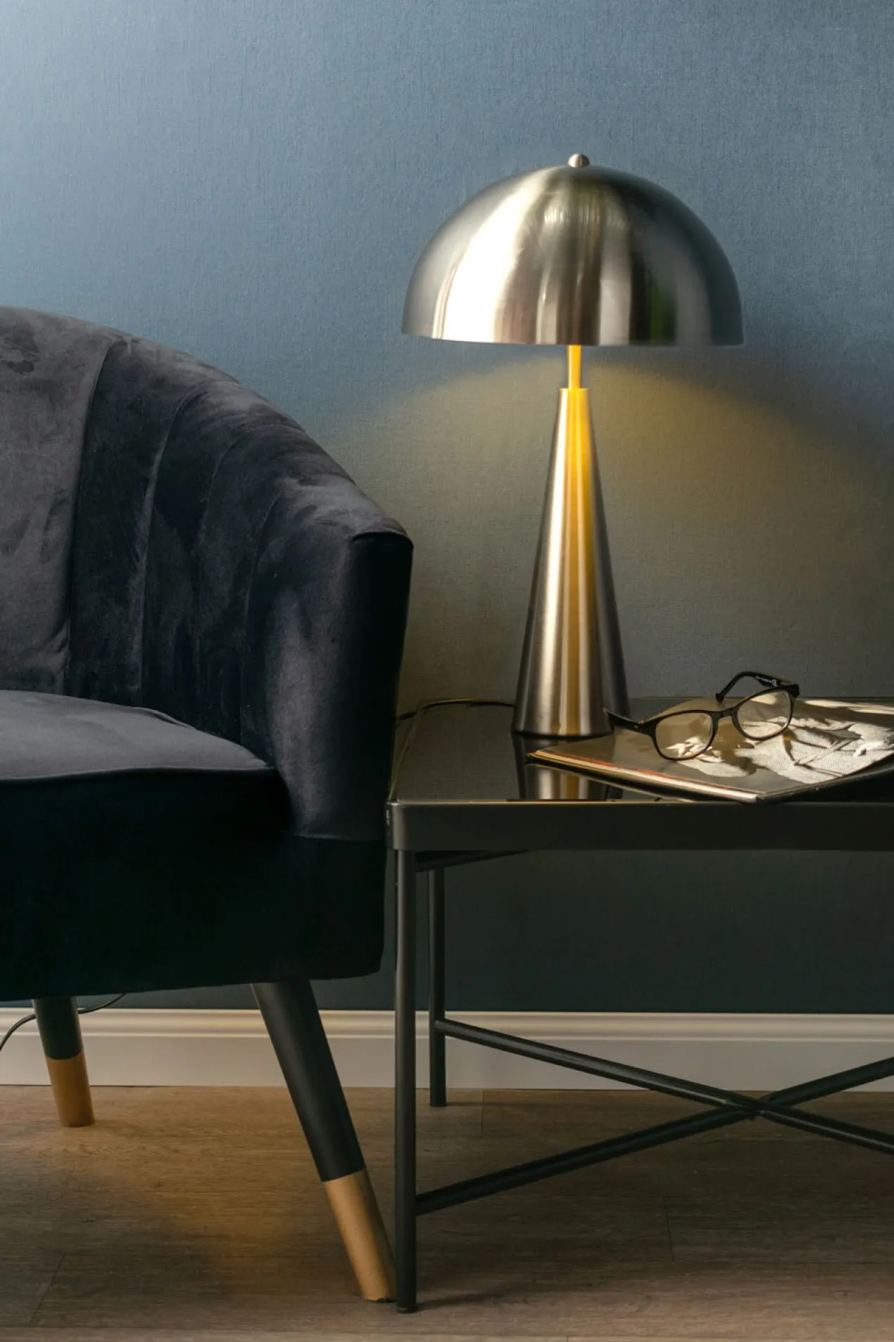 Table Lamp Sublime metal brushed nickel